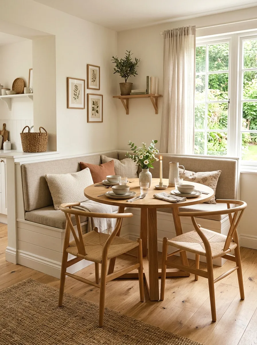 small-space dining nook with banquette