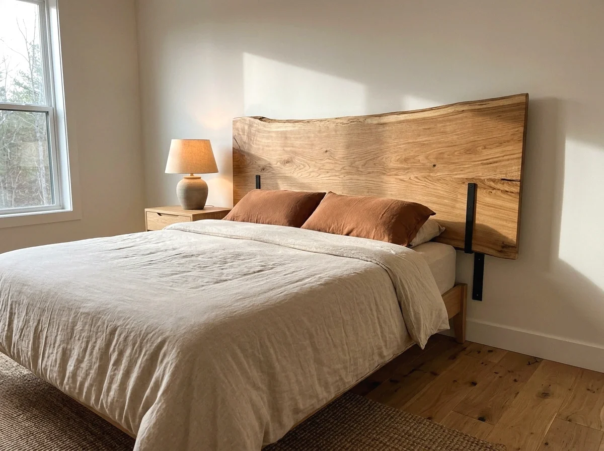 solid wood slab headboard