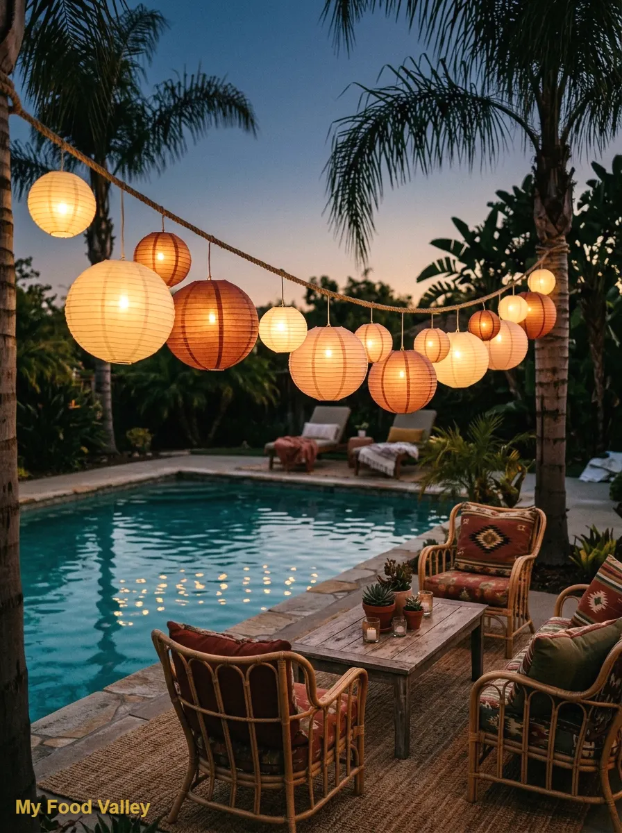 string of paper lanterns