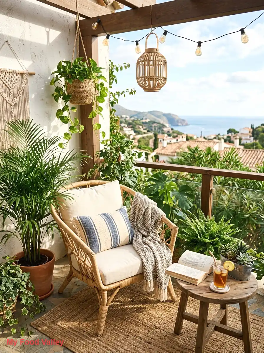 sunroom or balcony boho reading nook