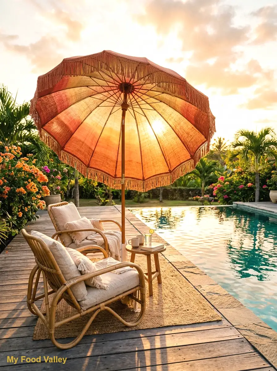sunset-toned umbrella