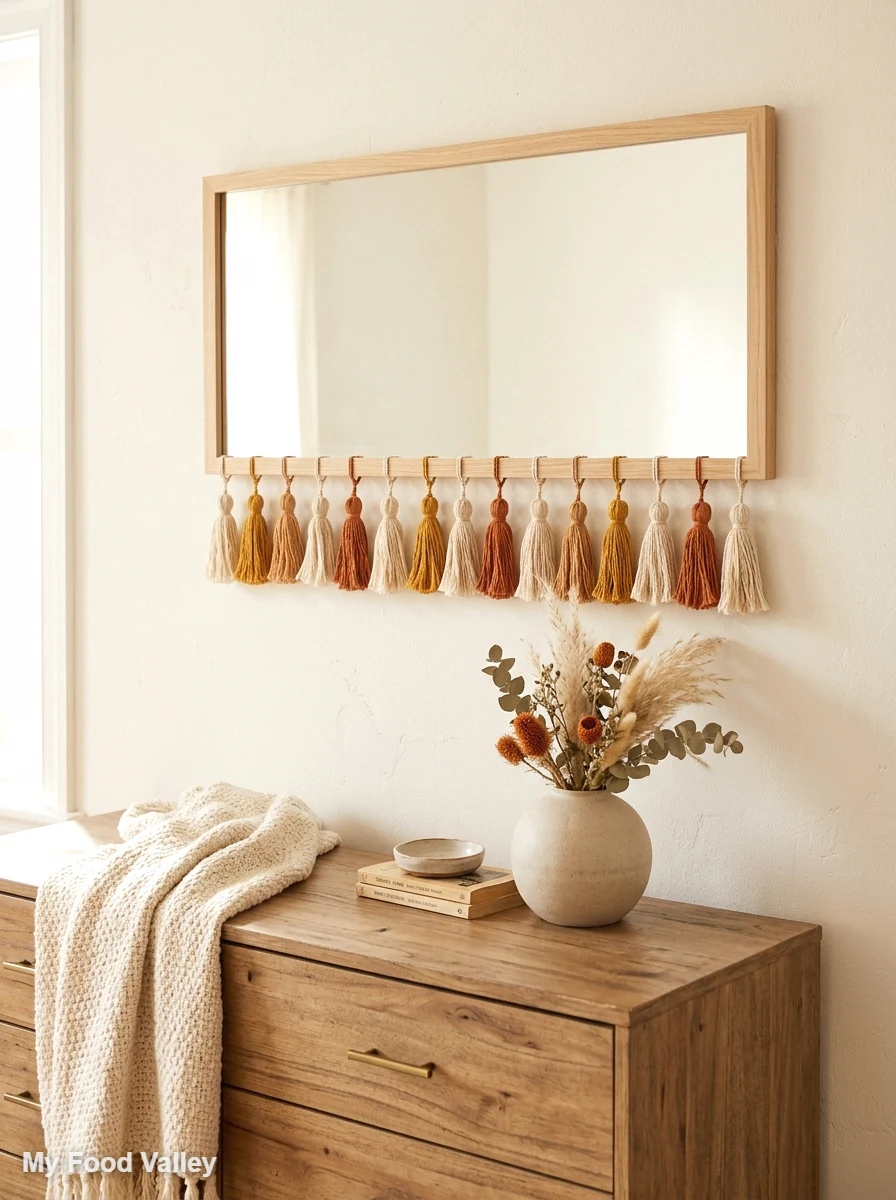 tassel-trimmed mirror
