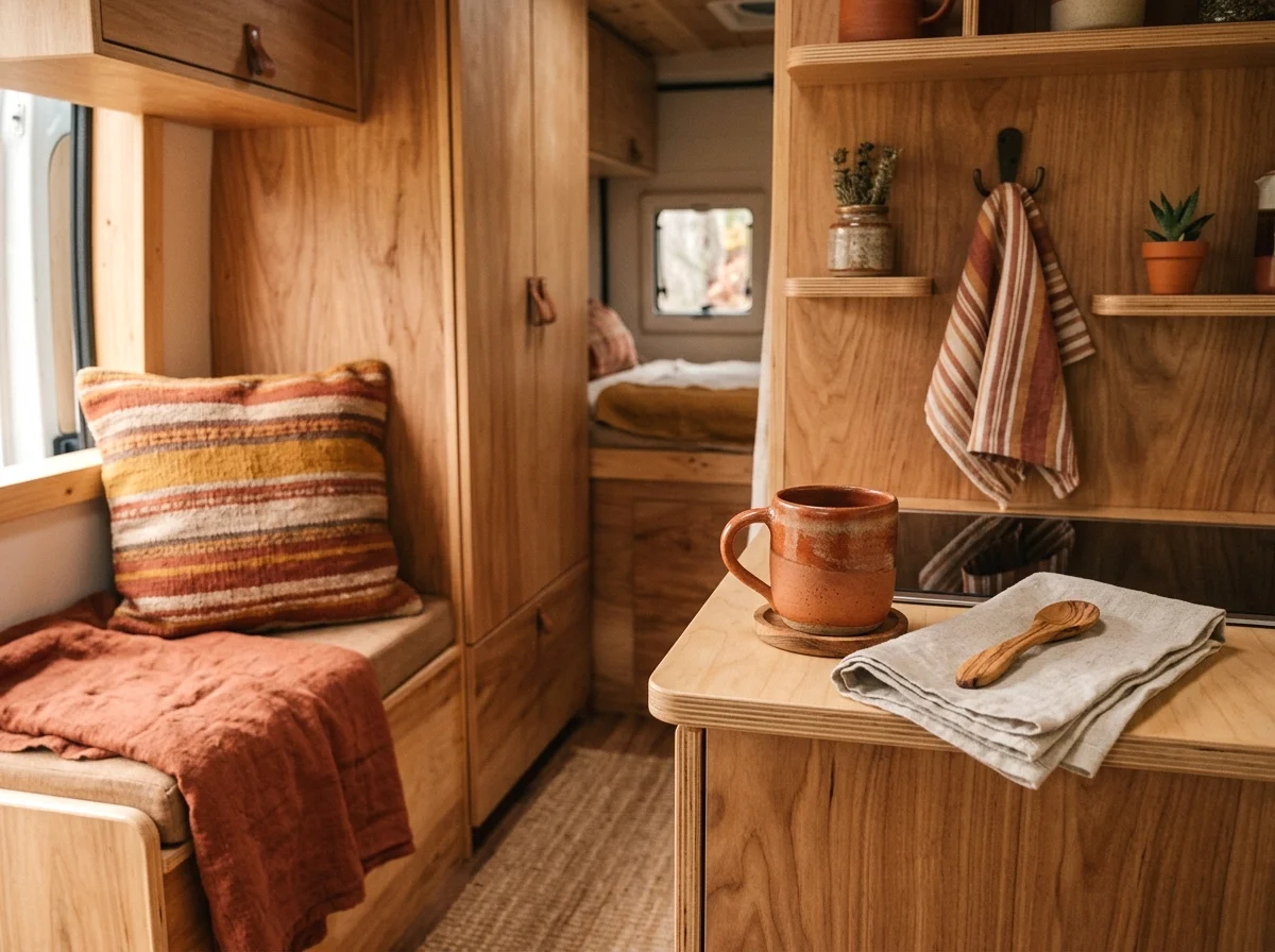 terracotta and earth-toned accents