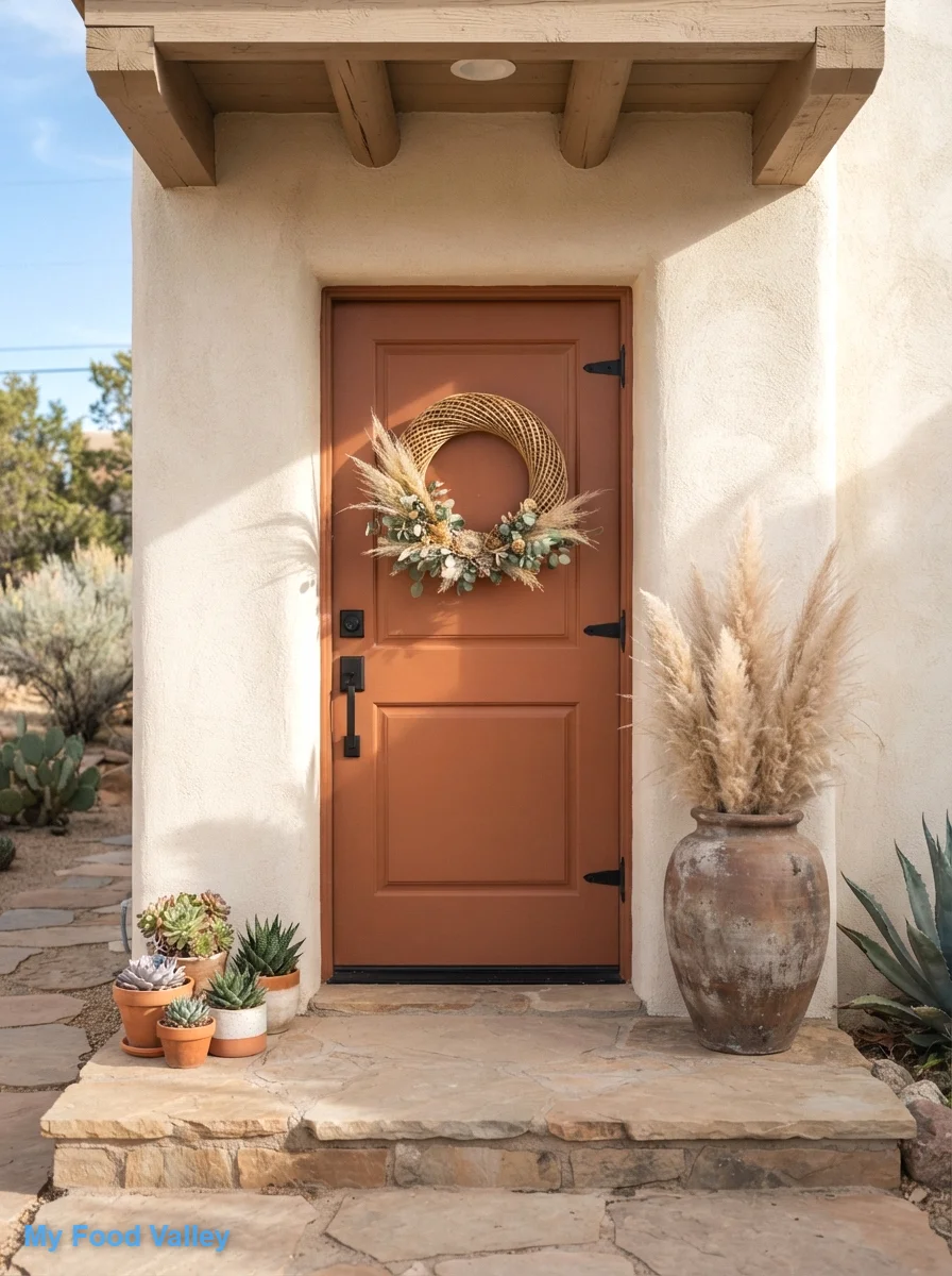 terracotta painted door