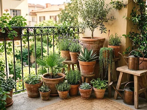 terracotta pot clusters in mixed sizes