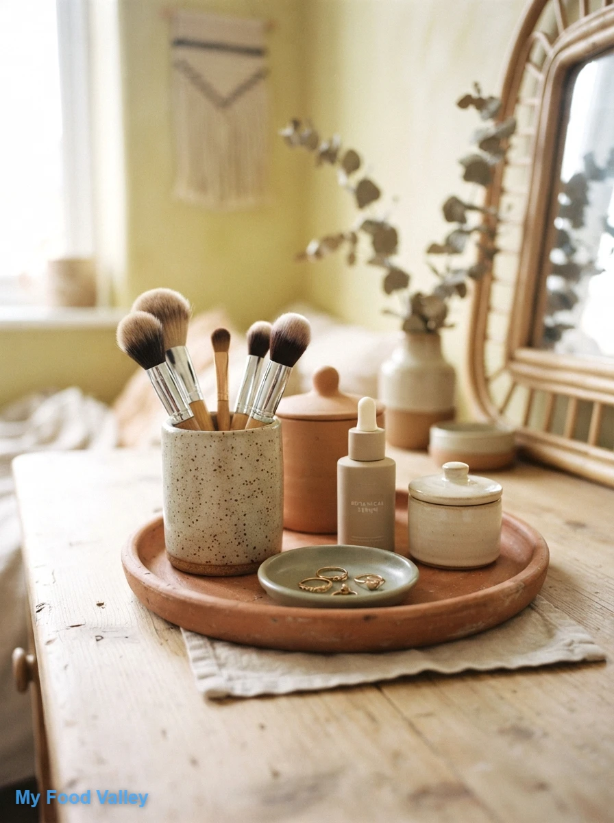 terracotta trays and handmade ceramic organizers