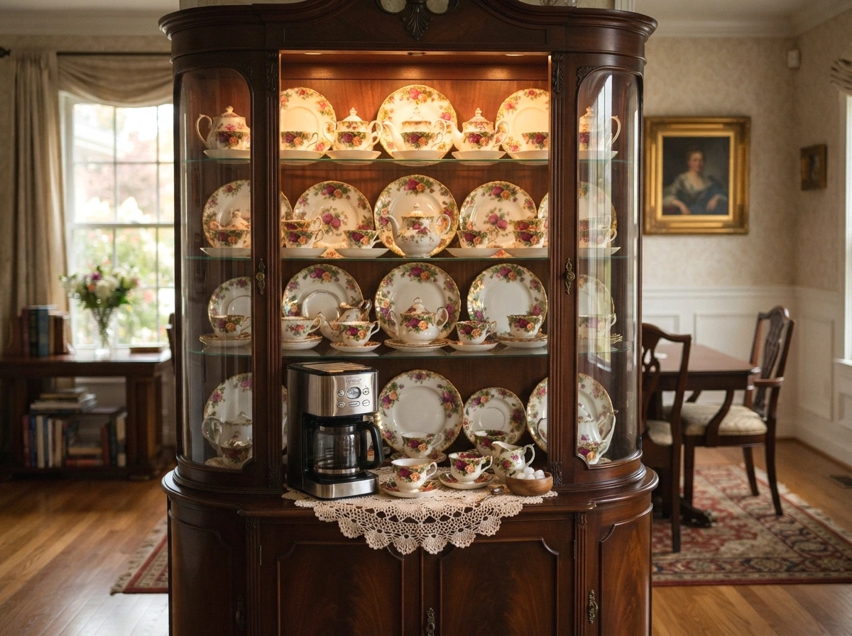 the antique china cabinet bar