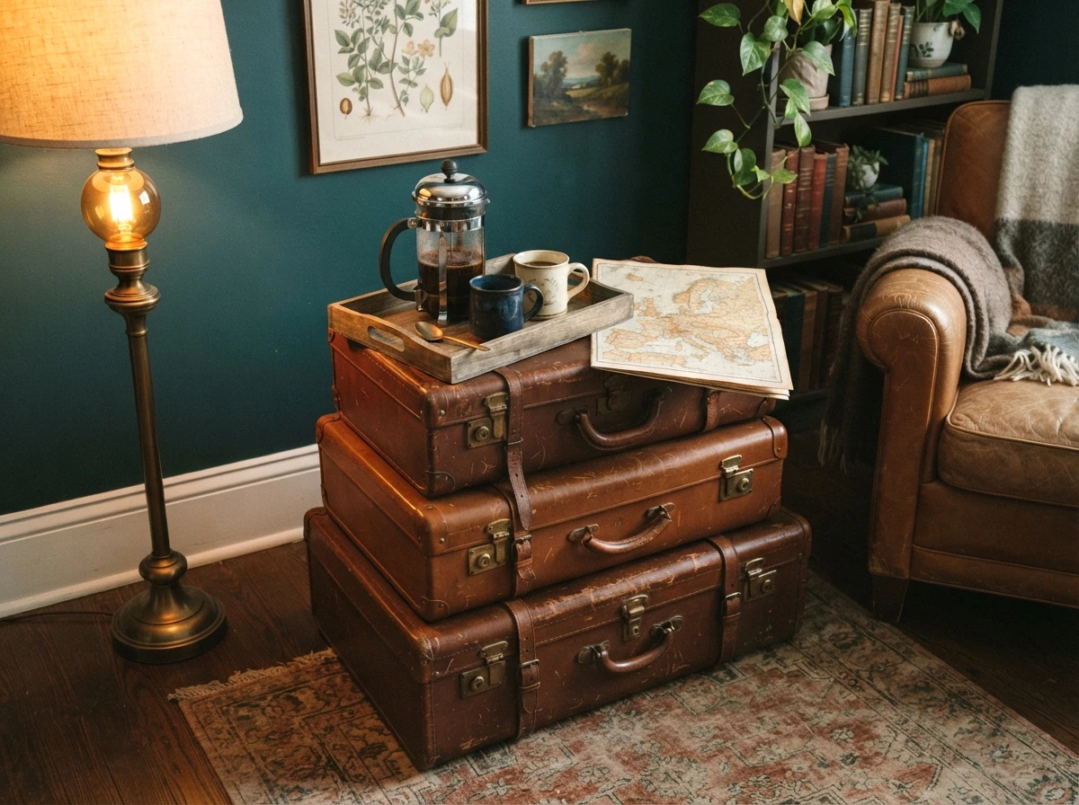 the vintage suitcase stack bar