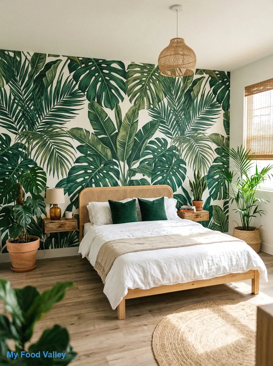 tropical palm leaf jungle print