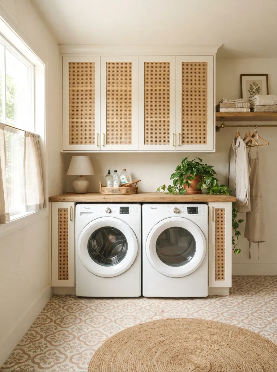 upgrade to cane-front cabinets