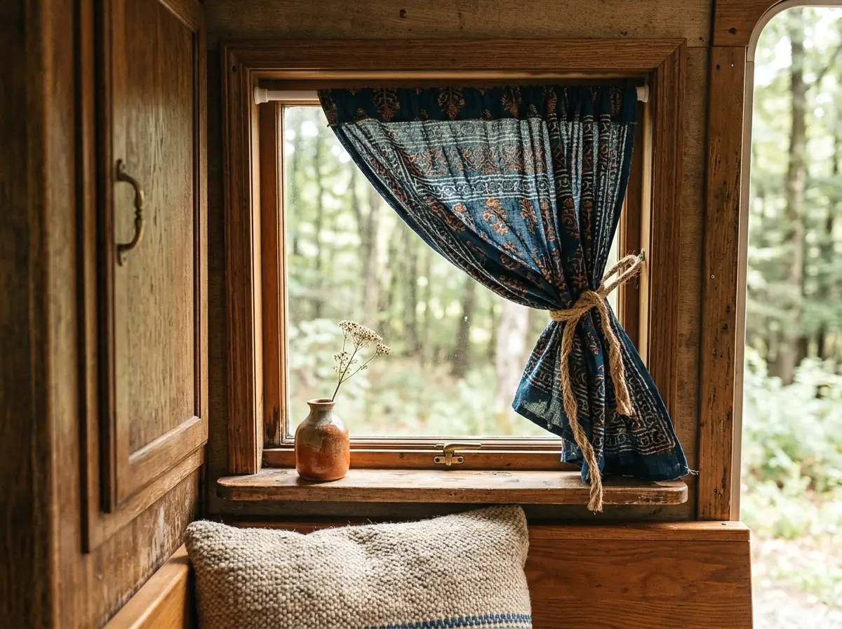 vintage block-print curtains for windows