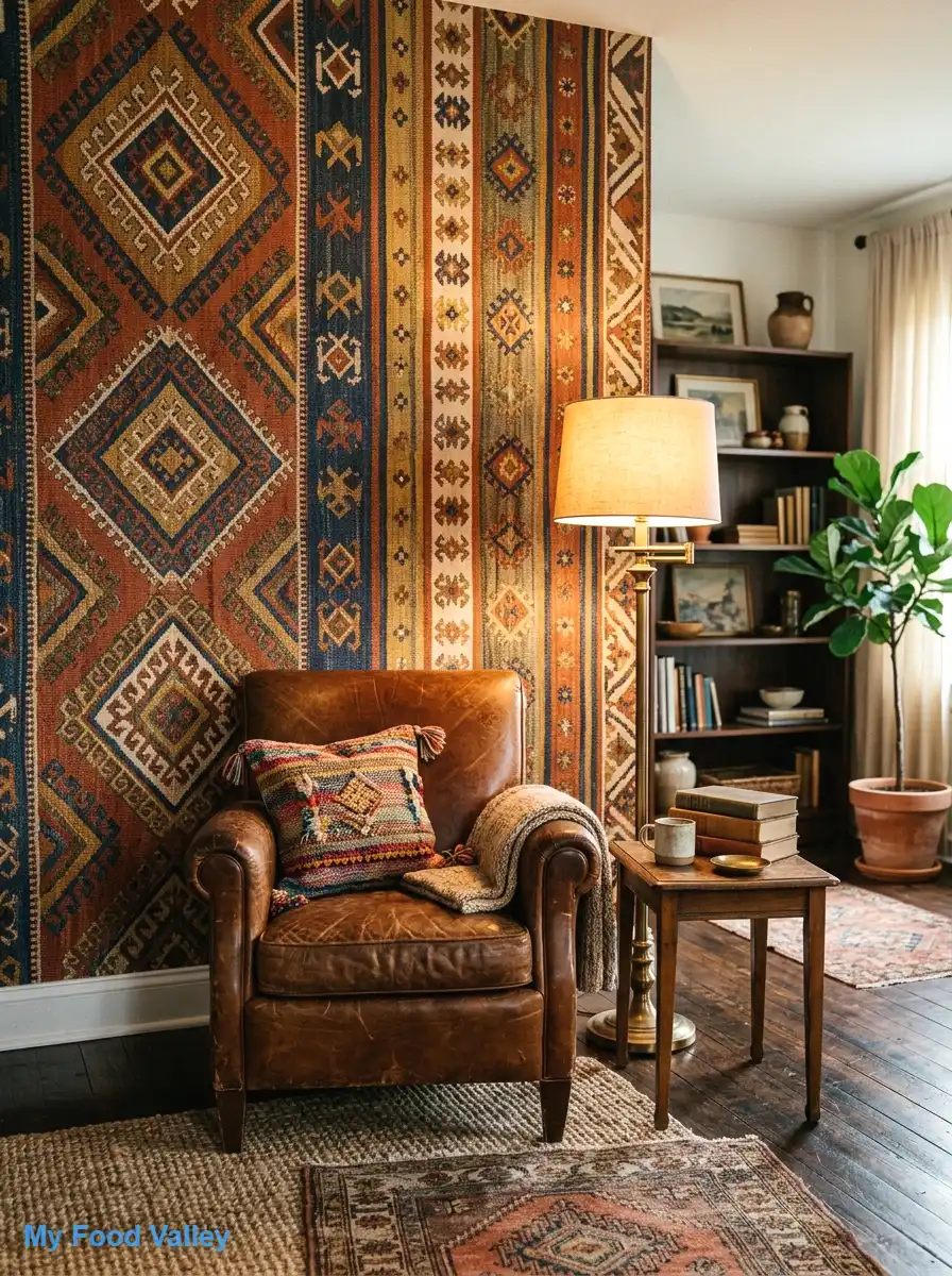 vintage kilim rug pattern wallpaper