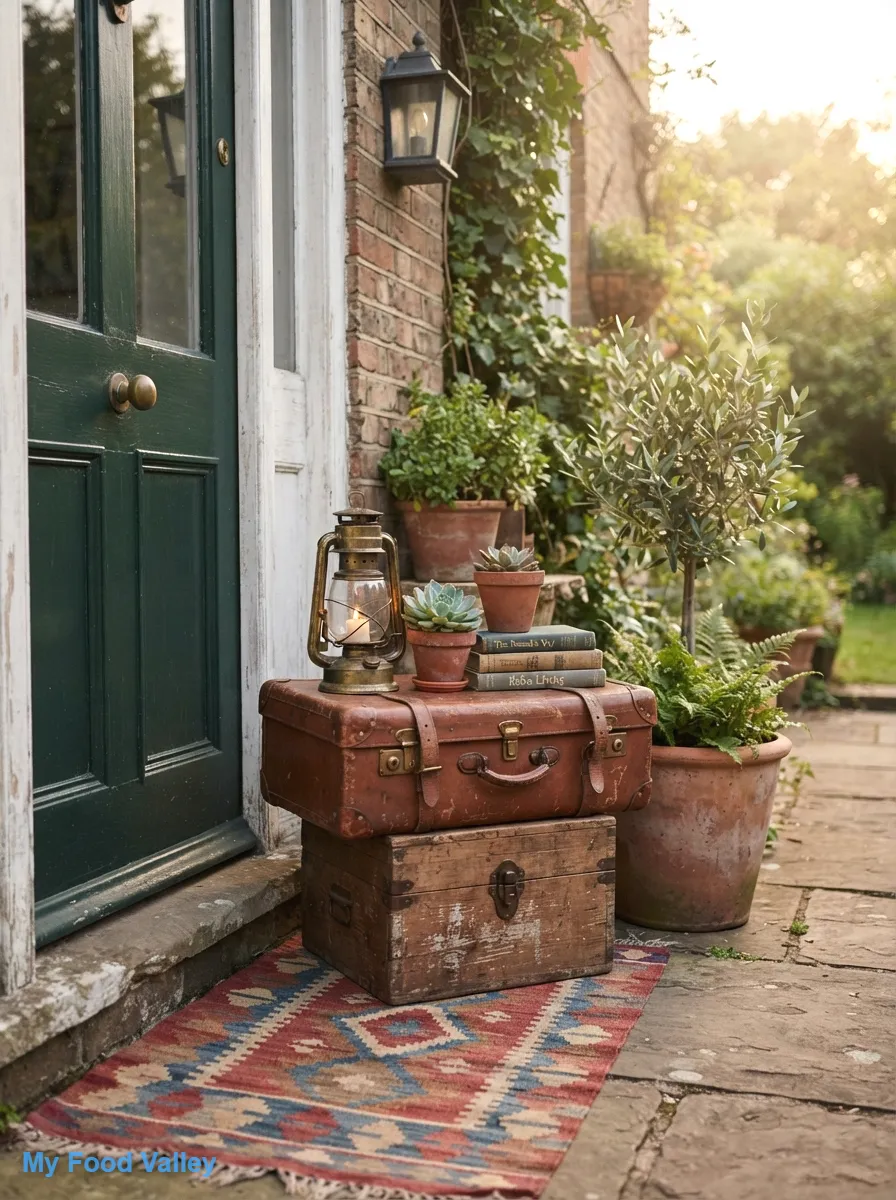 vintage trunk side table