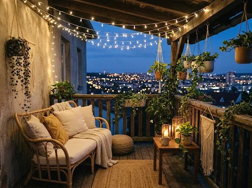 warm string light canopy for magical evenings