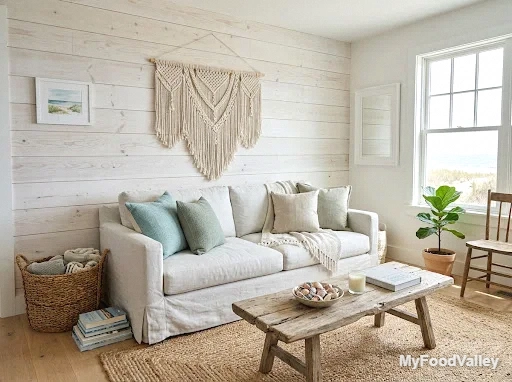 whitewashed shiplap walls for a breezy backdrop