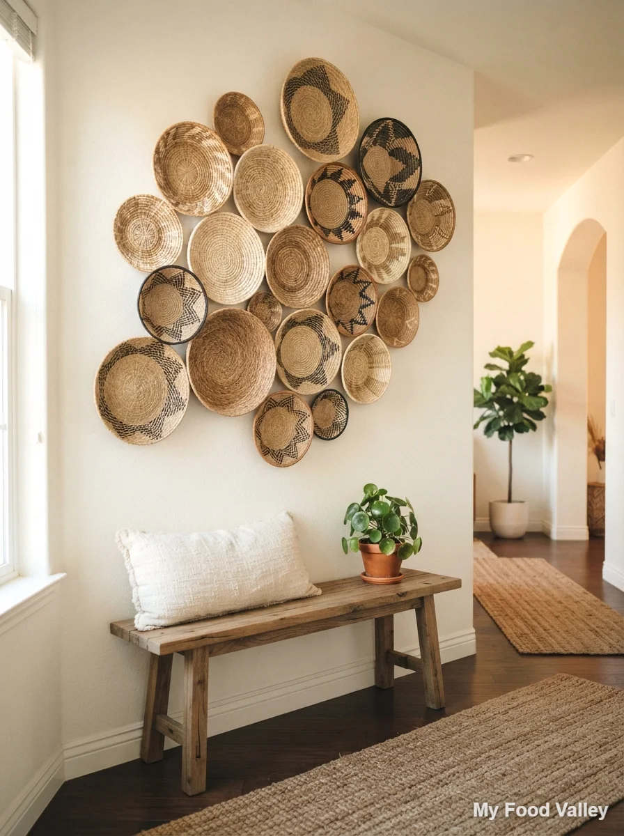 woven basket wall display