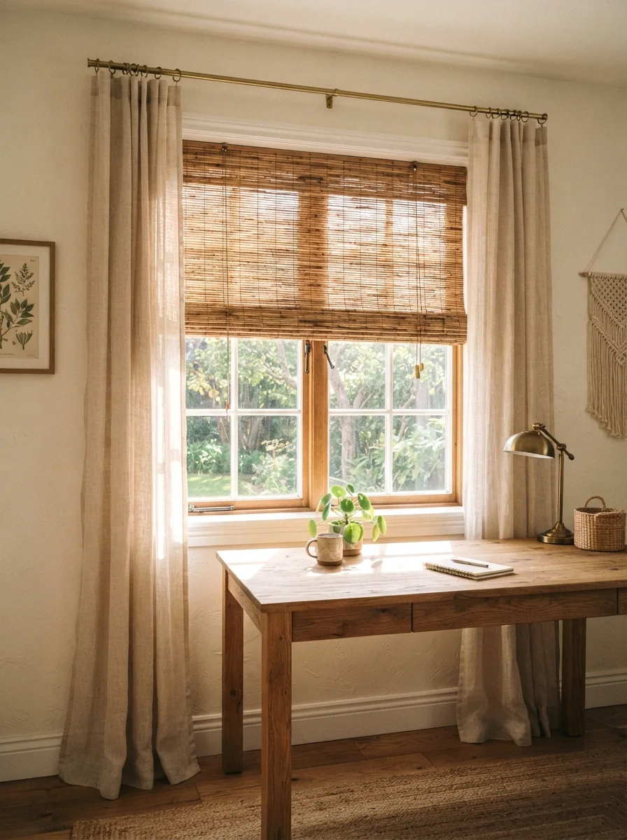 woven blinds or bamboo shades