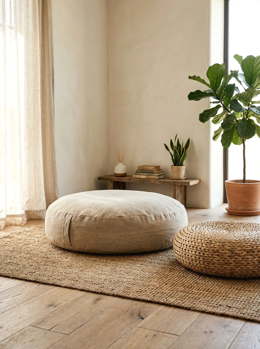 woven floor poufs for extra seating