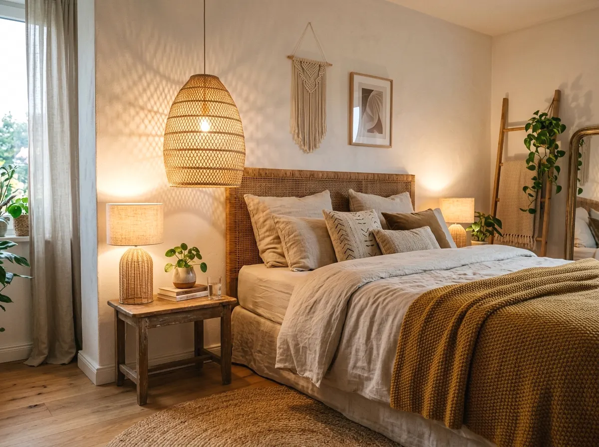 woven pendant lights and rattan lampshades