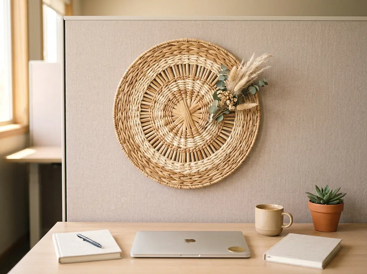 woven rattan wall hanging