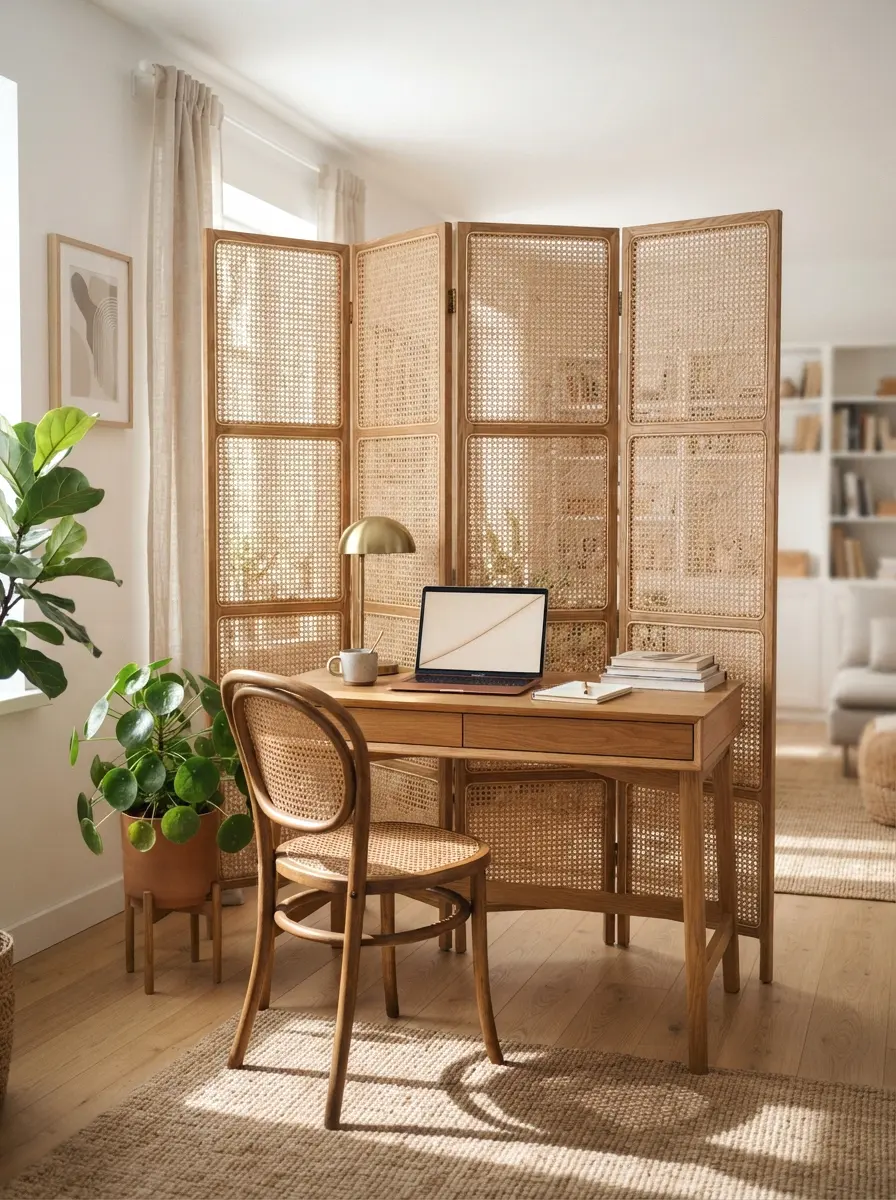 woven room divider or screen