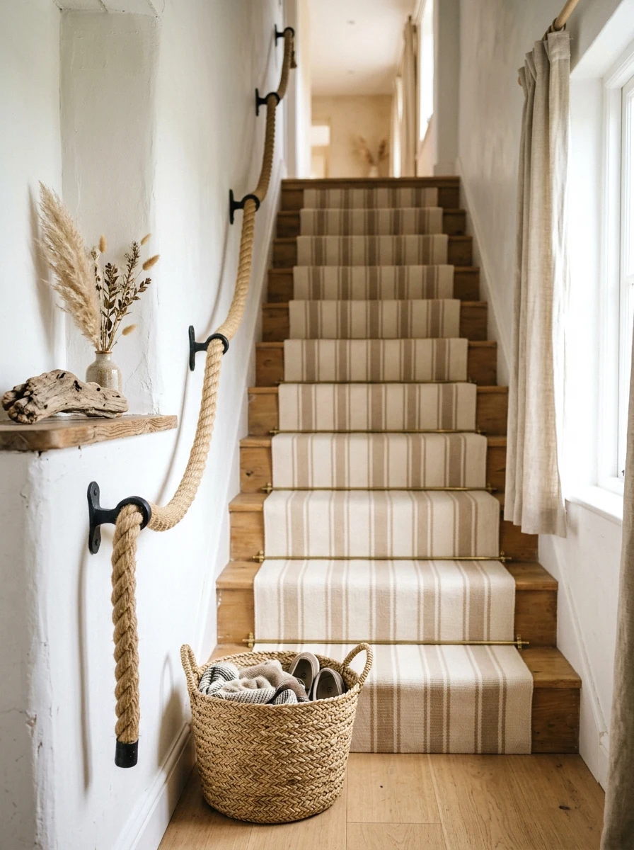 woven rope banister details