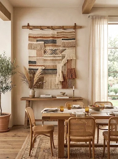 woven textile wall hanging