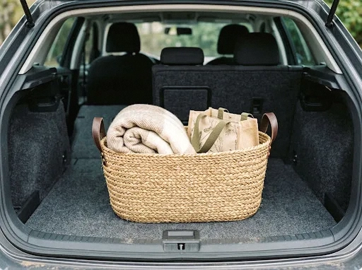 woven trunk organizer basket