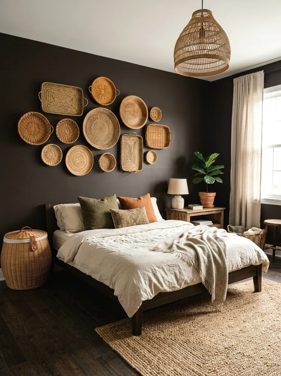 woven wall baskets and natural textures